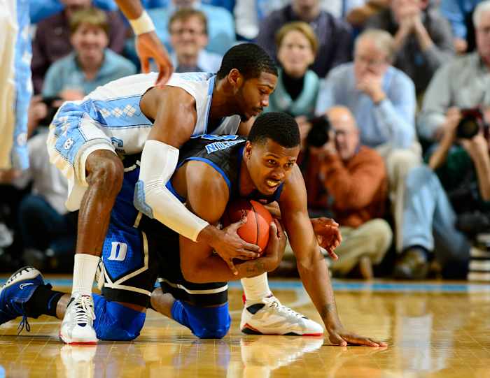 UNC basketball guard Dexter Strickland versus Duke's Tyler Thornton